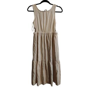 Japna Women's Linen Blend‎ Small Tan maxi Dress